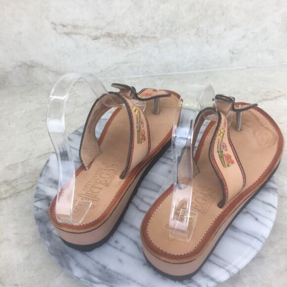 Hortega's Artesanias Authentic Mexican Leather Sandals Women's Size 9 - Picture 12 of 16